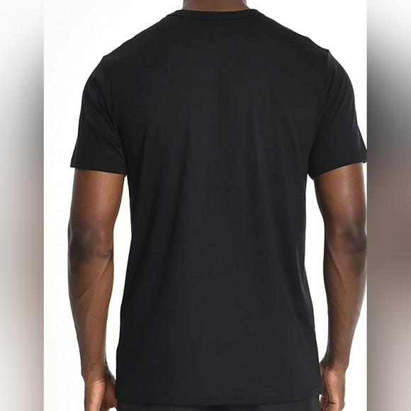 PACK OF 2 - Plain Black COMFNEAT Athletic Quick Dry Crew Neck T-Shirt - Picture 2 of 9